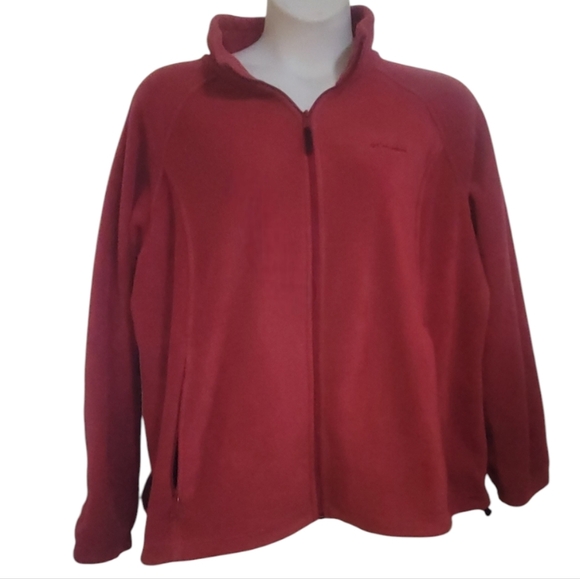 Columbia benton springs brick red full zip fleece coat jacket plus size 2x - Picture 1 of 6